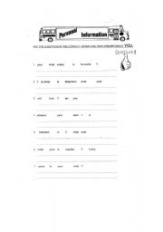 English worksheet: verb TO BE