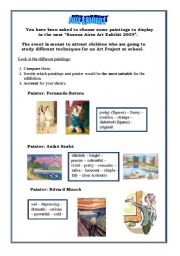 English Worksheet: ART EXHIBIT