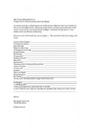 English Worksheet: Vocabulary Activity 