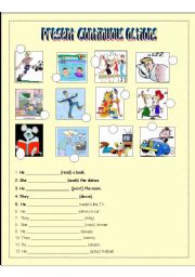 English Worksheet: present continuous actions