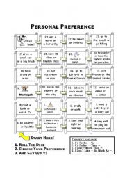 personal preference worksheet