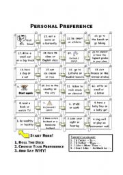 English Worksheet: Personal Preference