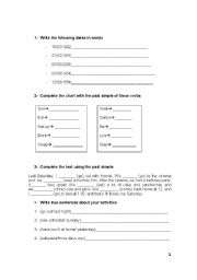 English worksheet: Simple Past and Future