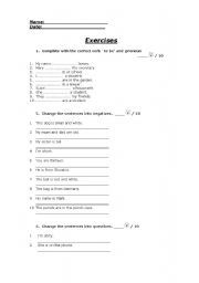 English worksheet: EXERCISES