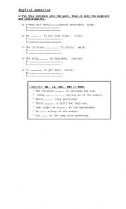 English worksheet: exercises