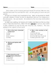 English Worksheet: Reading Comprehension