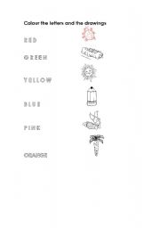 English Worksheet: colour and match