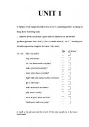 English worksheet: Simple present