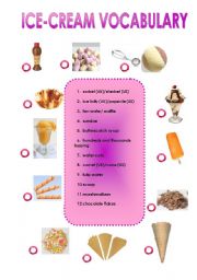 ICE-CREAM VOCABULARY