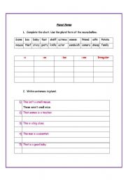 English worksheet: Test on Plural Forms