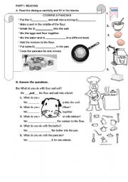 English Worksheet: COOKING