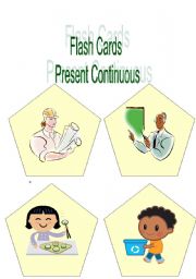 English worksheet: Flash Cards - present continuous