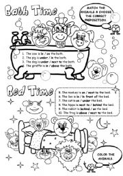 English Worksheet: Bath Time / Bed Time