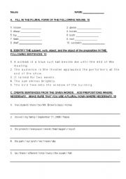 English Worksheet: Nouns