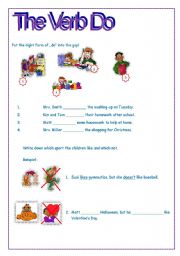 English Worksheet: Do and Does