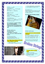 English Worksheet: Broken Strings - James Morrison