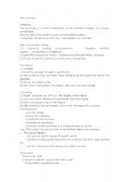English Worksheet: summary