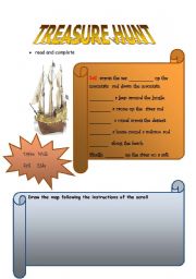 English Worksheet: TREASURE HUNT  (part 1)