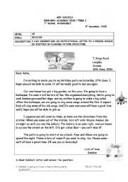 English Worksheet: reading