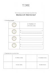 English worksheet: Time1a