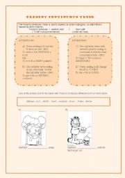 English Worksheet: Garfield Present Continuous
