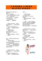 English worksheet: song I kissed a girl, by Katie Perry