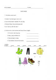 English worksheet: TEST PAPER