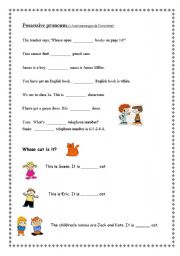 English Worksheet: possessive pronouns