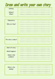 English worksheet: draw and write your own story