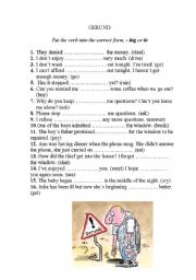 English Worksheet: gerund