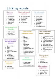 English Worksheet: linking words 2
