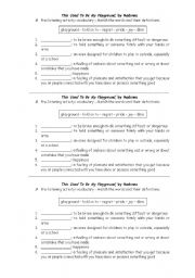 English Worksheet: This used to be my playground  - Madonna - vocabulary