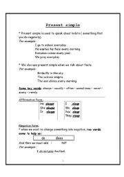 English worksheet: present simple