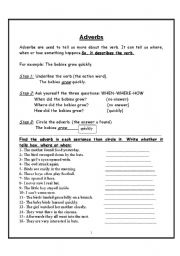 English Worksheet: adverbs and homophones