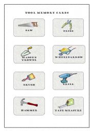 English Worksheet: Tool Memory Cards