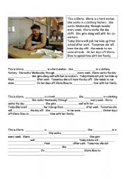 English Worksheet: Multi-level listening, writing cloze activity