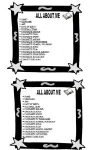 English Worksheet: ALL ABOUT ME 