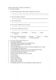 English Worksheet: QUESTIONS ABOUT THE FILM SHRECK 2