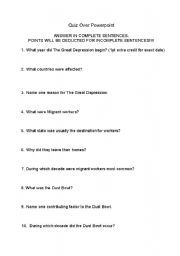 English worksheet: Powerpoint quiz