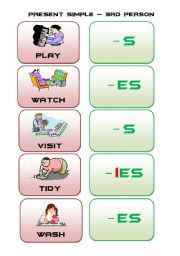 English Worksheet: PRESENT SIMPLE ACTIVITY CARDS 1