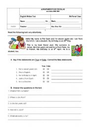 English Worksheet: 5th form test