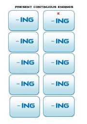 English Worksheet: PRESENT CONTINUOUS endings