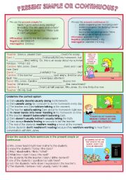 English Worksheet: present simple or present continuous?