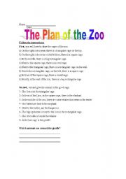 English Worksheet: The Plan of the Zoo