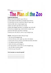 English worksheet: The Plan of the Zoo