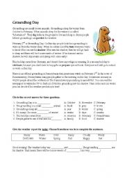 English Worksheet: Groundhog Day