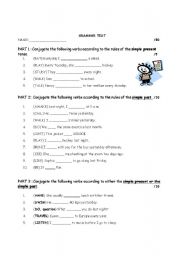 English worksheet: grammar test