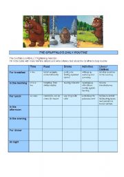 English Worksheet: The Gruffalos Day