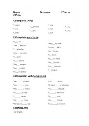 English worksheet: exam 4 grade