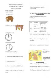English Worksheet: revision of what time is it?, when is your birthday?